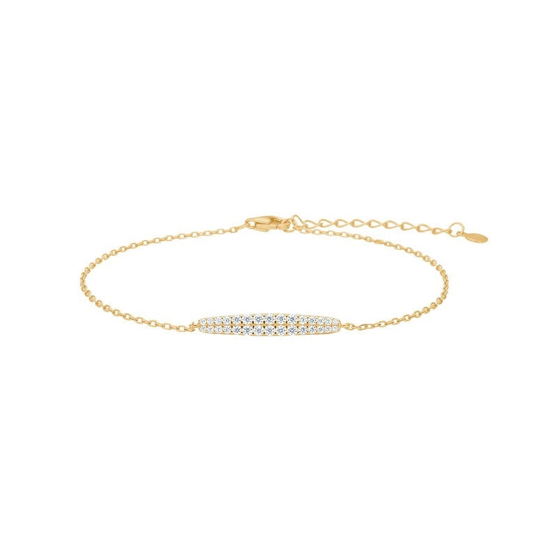 RUNANOR armbånd i forgyldt sølv fra JoanliNor med zirkonia 17–20 cm