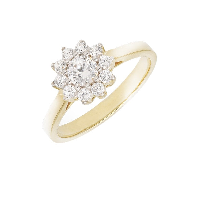 Aagaard rosetring i 9 eller 14 karat guld med 0,52 ct lab grown diamanter