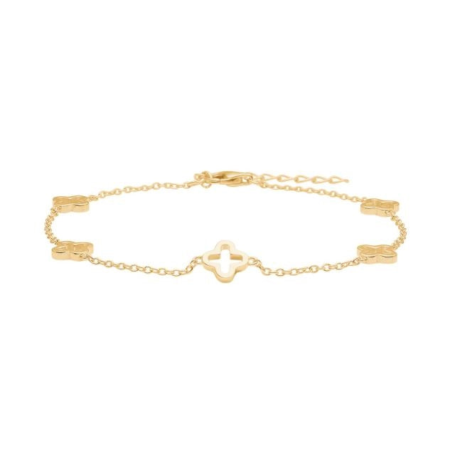 Harmony armbånd i forgyldt sølv med kløvermotiv 17+3 cm fra Nordahl Andersen.