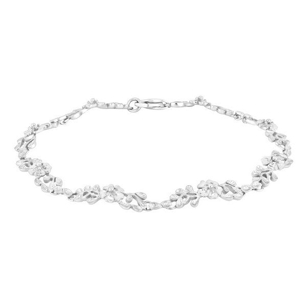 Siersbøl armbånd i rhodineret sølv med blomster fra Siersbøl – elegant blomsterarmbånd i glinsende rhodineret sølv.