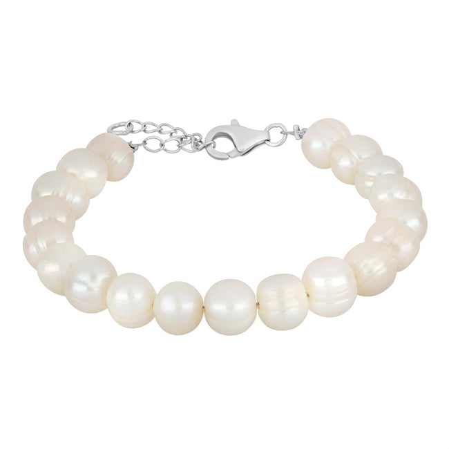 Ferskvandsperlearmbånd fra Siersbøl med sølvlås 17+3 cm