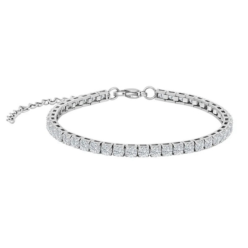 Son of Noa tennisarmbånd i rustfrit stål med zirkonia 17–22 cm fra Nordahl Andersen.