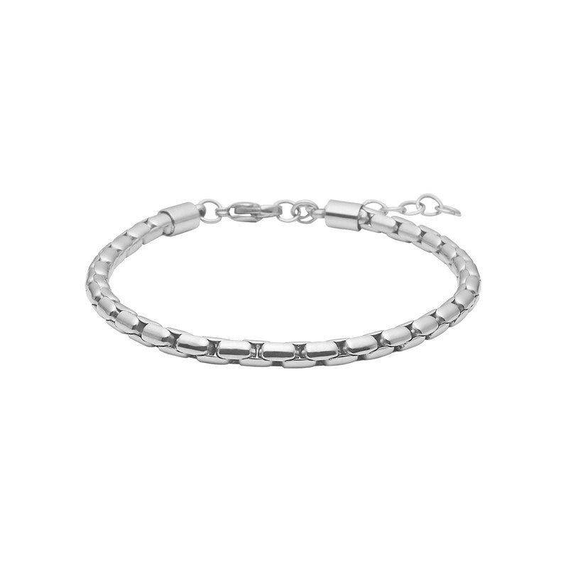 Son of Noa armbånd fra Nordahl Andersen i rustfrit stål med rundede kædeled, justerbar 19–23 cm.