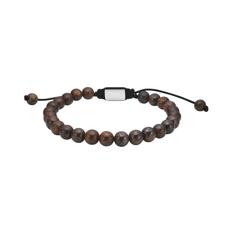 Son of Noa armbånd fra Nordahl Andersen med 6 mm brune ilmenite bronzitite-perler, one size.