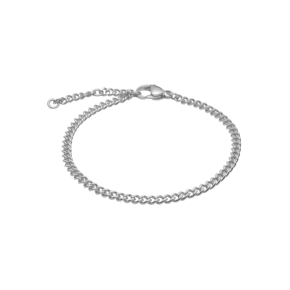 Son of Noa armbånd i blankt rustfrit stål 3 mm med forlængerkæde 16+3 cm.