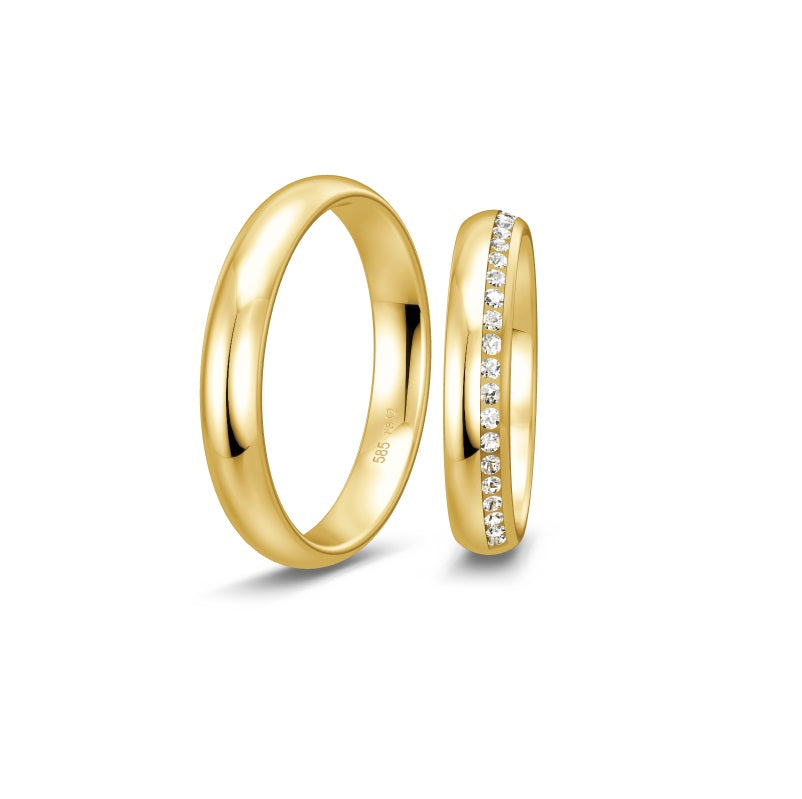 Breuning Renaissance vielsesring i 8 eller 14 karat guld med 23 diamanter i klassisk design.