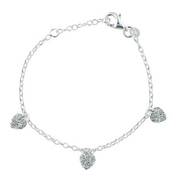 NOA Kids børnearmbånd i rhodineret sølv med hjerter og zirkoner