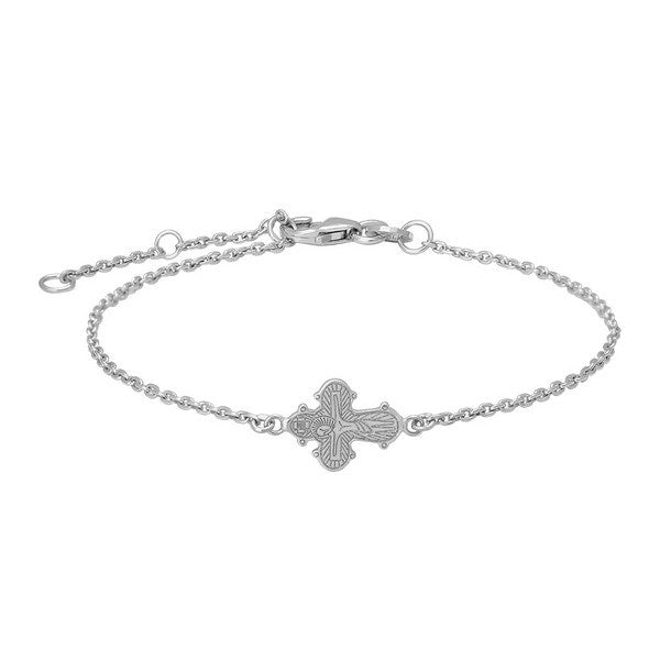 Siersbøl Dagmarkors armbånd i sølv med horisontalt placeret kors og justerbar kæde.