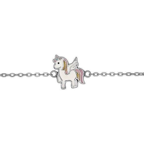 NOA Kids børnearmbånd i rhodineret sølv med enhjørning