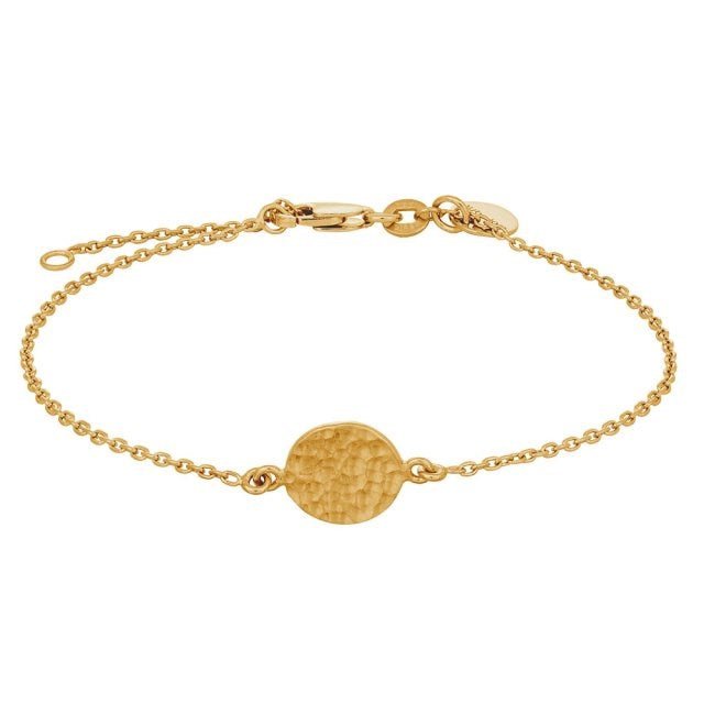 TWO-SIDED52 armbånd i forgyldt sølv med plade 17+3 cm – Nordahl Jewellery