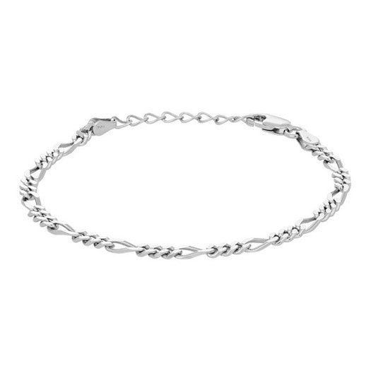 Nordahl Jewellery FIGARO52 armbånd i sølv 3 mm med blank overflade og figarolænke.