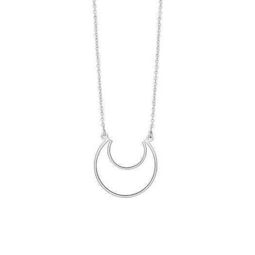 MOON52 sølvhalskæde 70 cm fra Nordahl Jewellery med åben månevedhæng i sterling sølv.