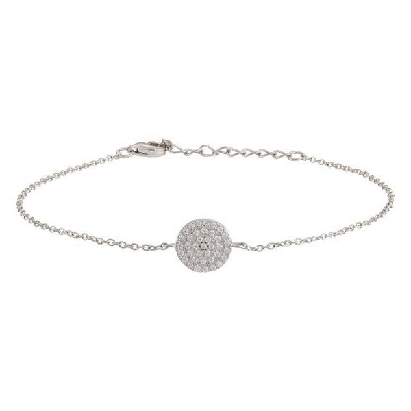 JoanliNor armbånd i rhodineret sølv med zirkonia 17–20 cm