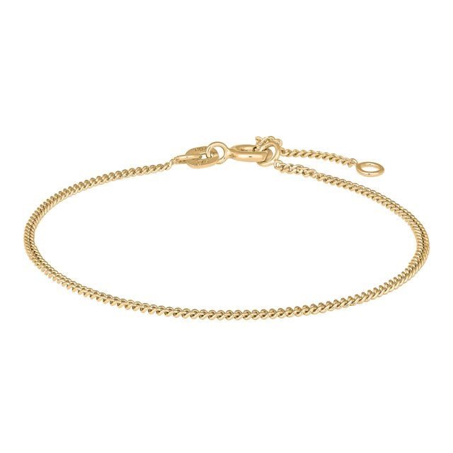 Siersbøl fladt panserarmbånd i 8 kt guld 15,5+2 cm – justerbart guldbånd med klassisk design.