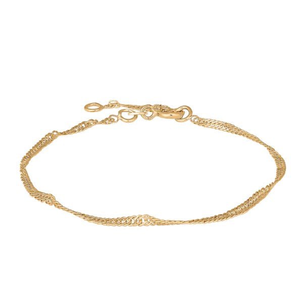 Siersbøl Singapore armbånd i 8 kt guld med justerbar længde 16-18 cm.