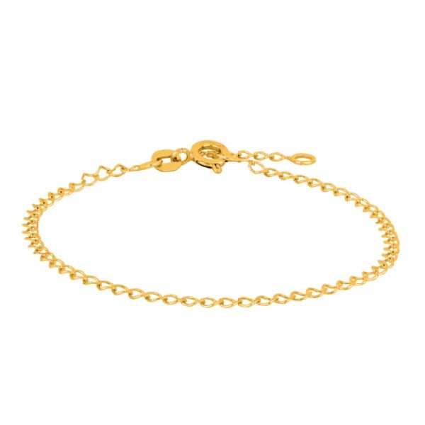 Siersbøl armbånd i 8 kt guld 16+2 cm – justerbart klassisk guldkædearmbånd.