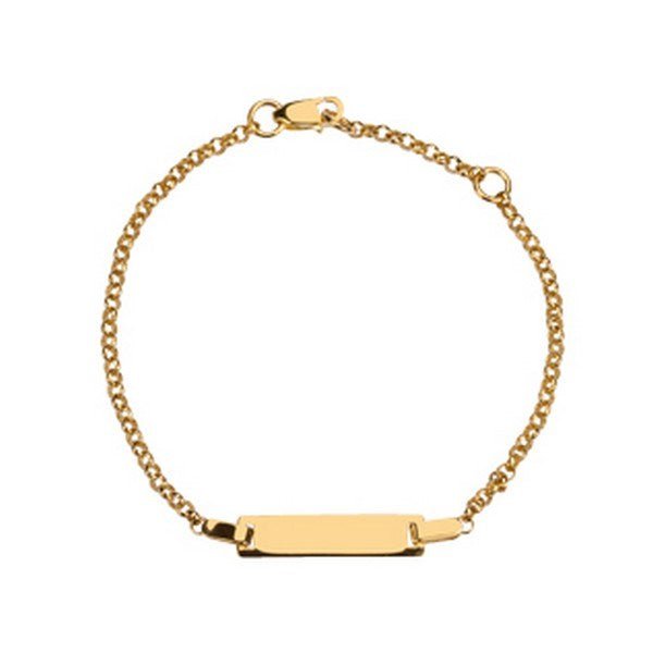 Noa Kids børnearmbånd fra Nordahl Andersen i 8 kt guld med blank plade 14+2 cm.
