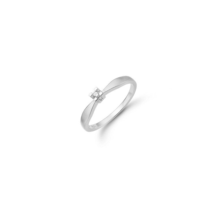 Eternity diamantring fra Aagaard i 14 karat hvidguld med 0,05–0,50 ct diamant og 4 grabber.