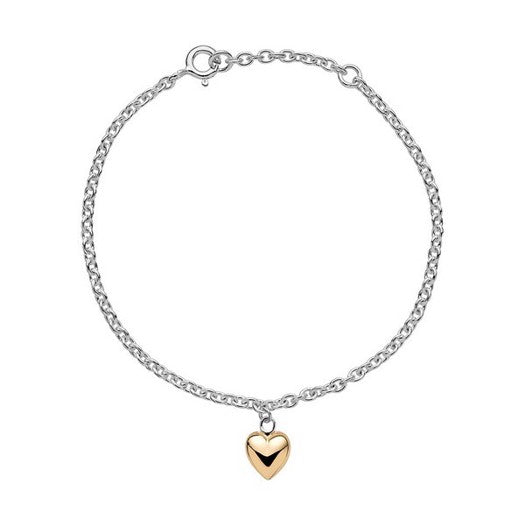 Lund Copenhagen børnearmbånd i sølv med 8 kt guld hjerte 14–16 cm