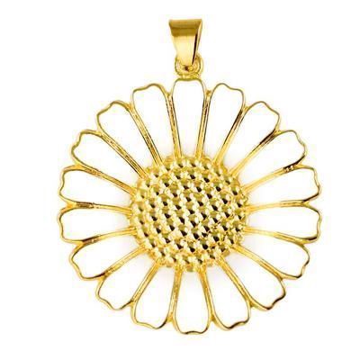 Marguerit vedhæng i forgyldt sølv 25 mm – Lund Copenhagen