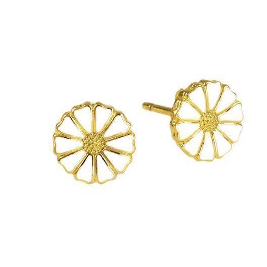 Marguerit ørestikker i hvidforgyldt sølv 9 mm fra Lund Copenhagen