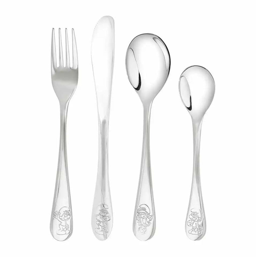 NOA Kids børnebestiksæt med Smølferne i rustfrit stål fra Nordahl Andersen