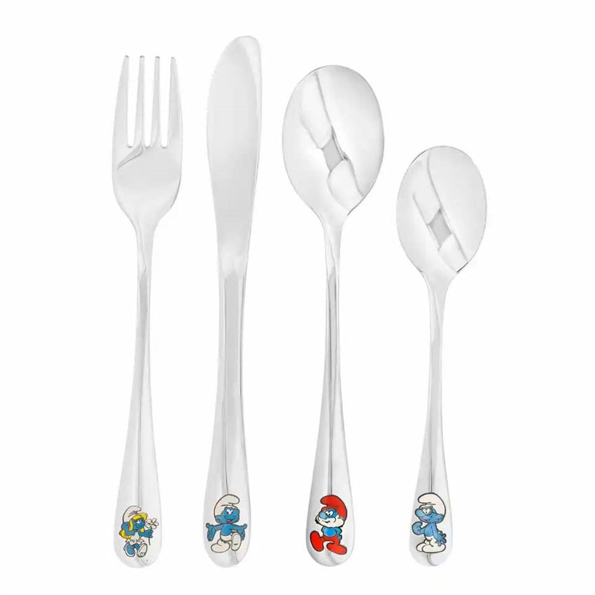 NOA Kids bestiksæt med Smølferne i rustfrit stål og emalje fra Nordahl Andersen