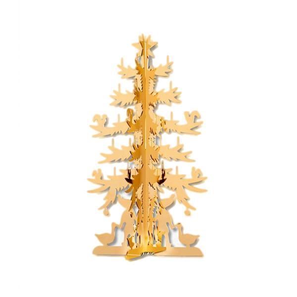 H.C. Andersen juletræ fra Nordahl Andersen i 18 karat forgyldt messing, str. M 15 cm – julepynt med detaljerede figurer og topstjerne.