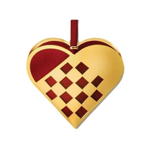 Flettet julehjerte fra Nordahl Andersen i 18 kt forgyldt messing 8 cm