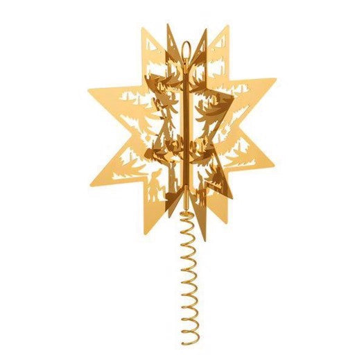 Topstjerne til juletræ fra Nordahl Andersen i 18 kt forgyldt messing inspireret af H.C. Andersens papirklip, 19 cm.