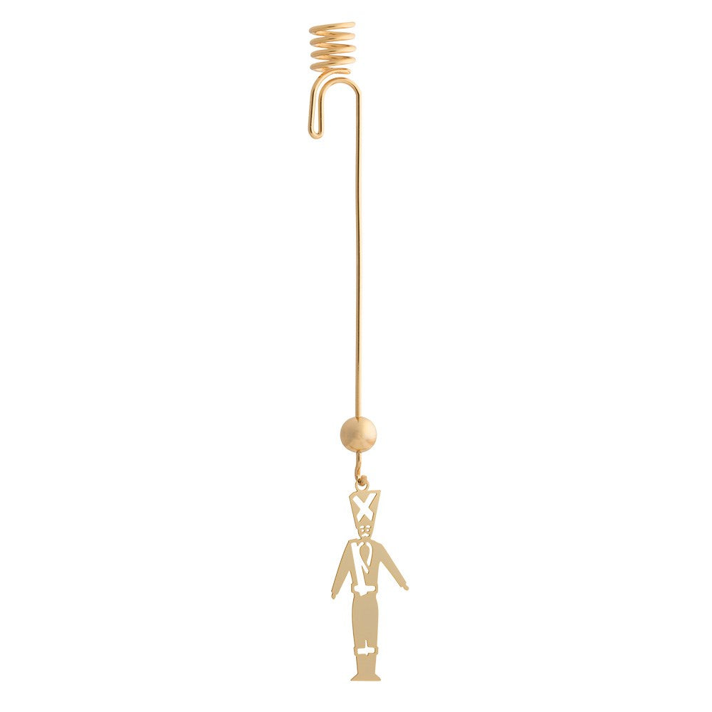 Nordahl Andersen lysholder fra H.C. Andersen papirklip-serien i forgyldt metal med soldat.