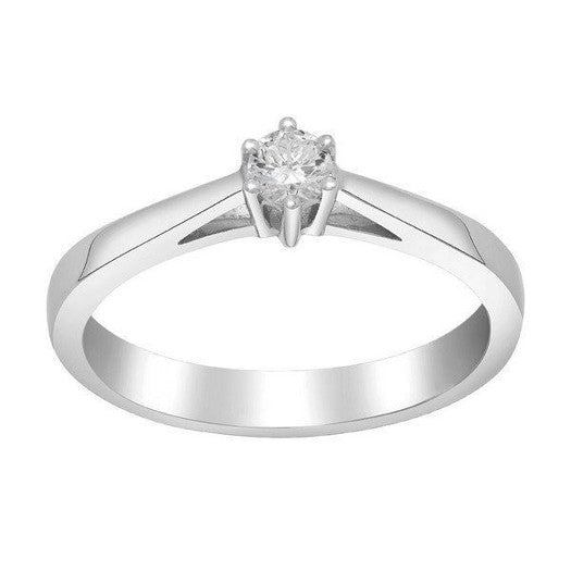 Afrodite Siersbøl diamantring i 14 kt hvidguld med 0,03–0,20 ct diamant