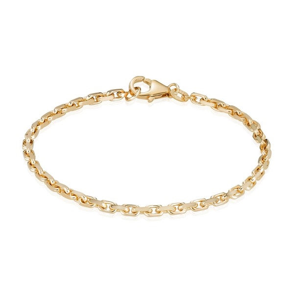 BNH anker facet armbånd i 8 karat guld 18,5–23 cm