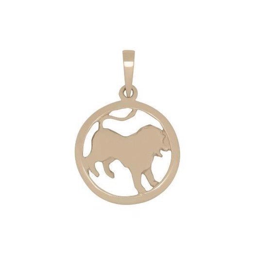 Personligt Siersbøl løvevedhæng i 8 eller 14 karat blankt guld, 12–15 mm diameter.