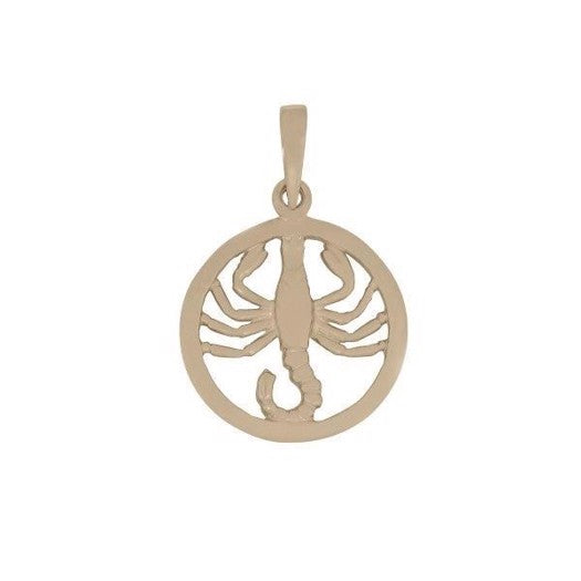 Personligt Siersbøl Skorpionen vedhæng i 8 eller 14 karat guld 12 eller 15 mm