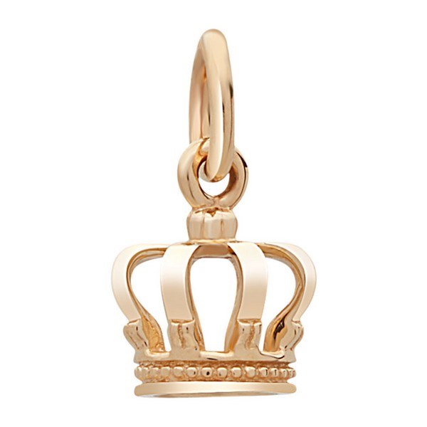 Flot Siersbøl kongekrone vedhæng i 8 eller 14 karat guld, 7 mm