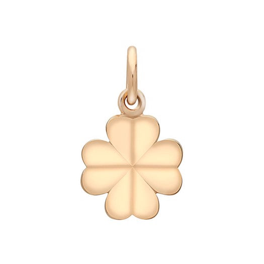 Stilfuldt Siersbøl firkløver vedhæng i 8 eller 14 karat guld, 9 mm