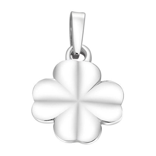 Siersbøl firkløver vedhæng i rhodineret sølv 9 mm