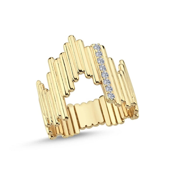 Elegant Nuran diamantring i 14 karat guld med 0,12 ct diamanter