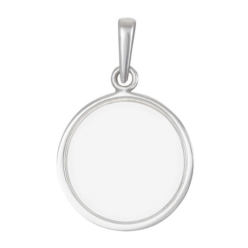 Siersbøl rundt vedhæng i rhodineret sølv 22 mm