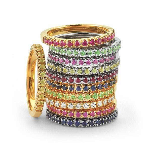 Nuran Perá ring i 14 kt hvidguld med pink safirer