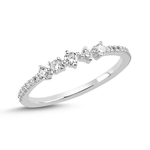 Noelle ring i 14 karat hvidguld med 0,21 ct diamanter – Nuran