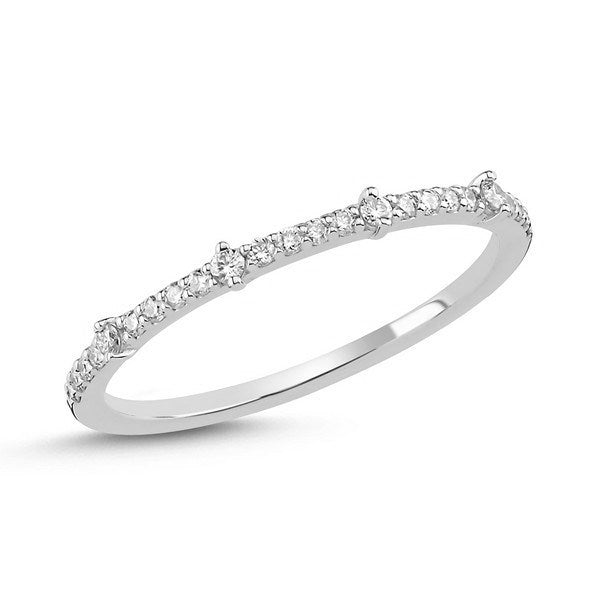 Noelle ring i 14 karat hvidguld med 0,18 ct diamanter fra Nuran