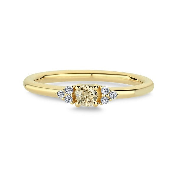 Nuran champagne diamantring i 14 karat guld med 0,21 ct diamanter