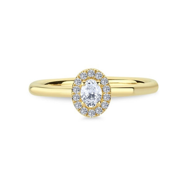 Nuran champagne ring i 14 karat guld med hvide diamanter 0,24 ct