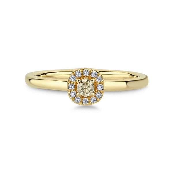Nuran champagne ring i 14 karat guld med 0,16 ct diamanter