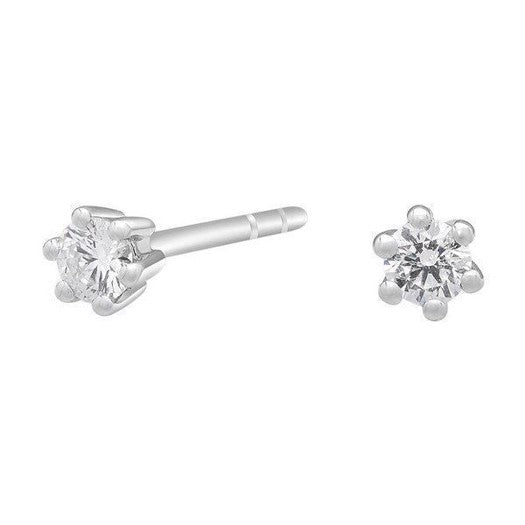 Afrodite ørestikker i 14 kt hvidguld fra Siersbøl med diamanter (0,06–0,40 ct)