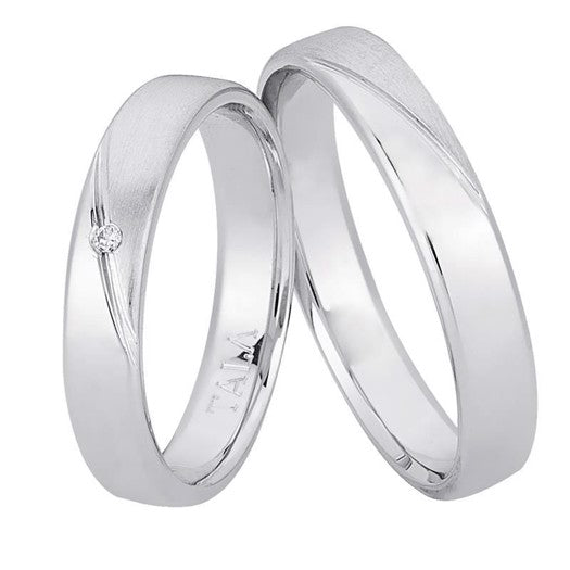 Eksklusive Nuran vielsesringe i 14 karat hvidguld med 0,02 ct diamant