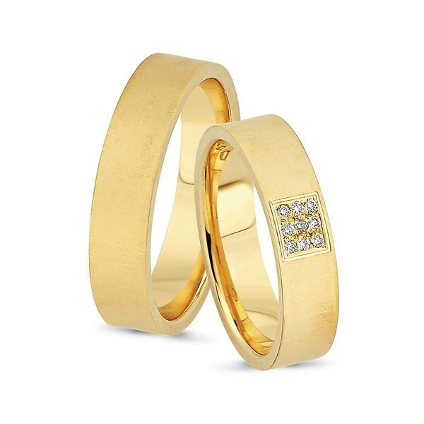 Unikke Nuran vielsesringe i 14 karat guld med 9x0,01 ct diamanter