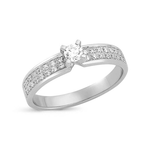 Nuran ring i 14 kt hvidguld med 33 diamanter 0,31 ct